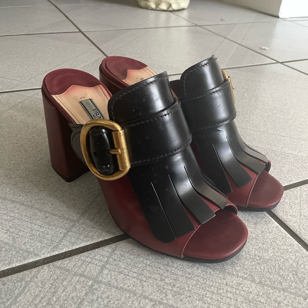 Prada thick wedge heels